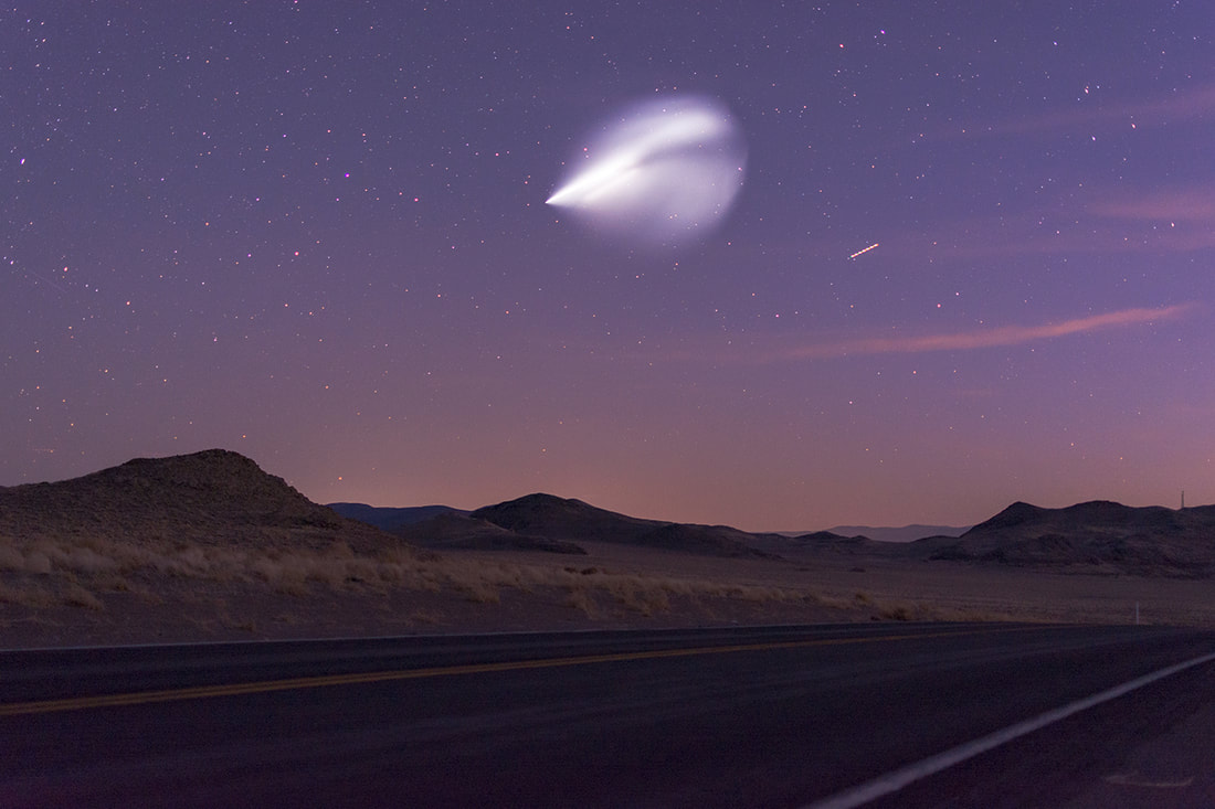 SpaceX, Space X, Falcon Heavy, Elon Musk, UFO, Astrophotography star picture in Nixon, Reno, Pyramid Lake, Tahoe, Nevada, Desert, Milky way Picture